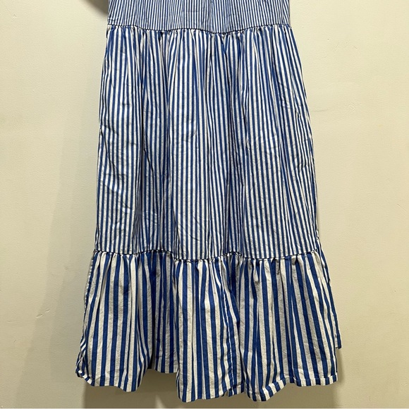 J.Crew Cotton-blend Poplin Puff-sleeve Tiered Midi Dress size 6 - Picture 4 of 11